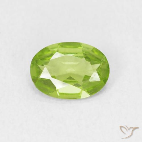 0.72ct Natural Verde vivo Peridoto, Ovalada, VVS-VS