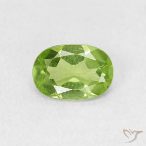 0.77ct Natural Verde vivo Peridoto, Ovalada, VVS-VS