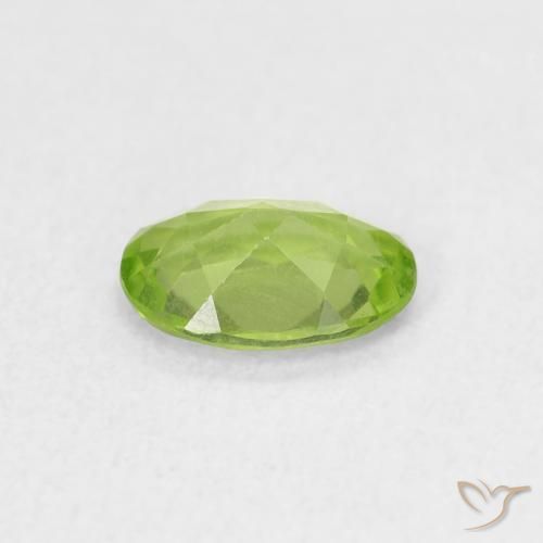 Peridoto Medium Light-Green natural de 0.71 ct, Ovalada, VVS-VS