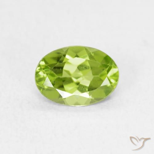 0.83ct Natural Verde vivo Peridoto, Ovalada, VVS-VS
