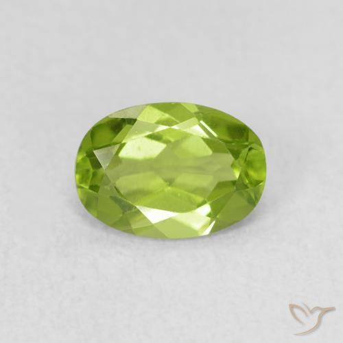 0.88ct Natural Verde vivo Peridoto, Ovalada, VS