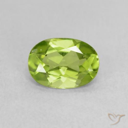 0.80ct Natural Verde medio Peridoto, Ovalada, VS