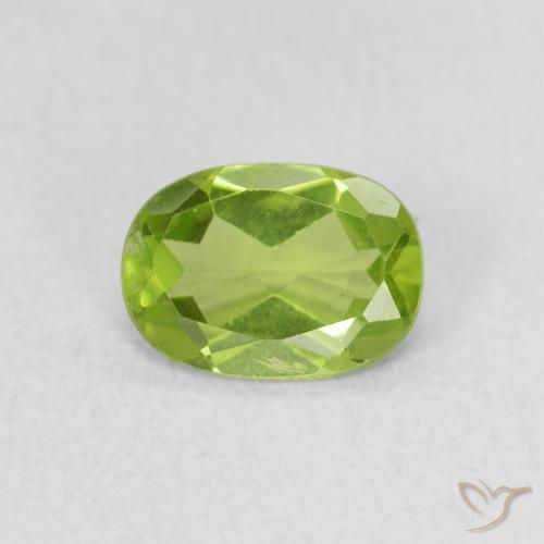0.82ct Natural Verde vivo Peridoto, Ovalada, VS