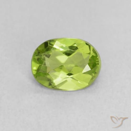 0.68ct Natural Verde vivo Peridoto, Ovalada, VS