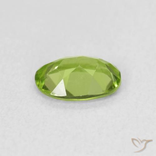 Peridoto Verde vivo natural de 0.79 ct, Ovalada, VS