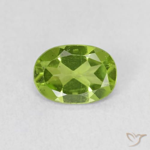 0.79ct Natural Verde vivo Peridoto, Ovalada, VS