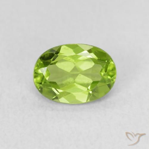 0.95ct Natural Verde vivo Peridoto, Ovalada, VS
