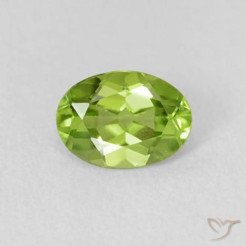 0.85ct Natural Verde vivo Peridoto, Ovalada, VS
