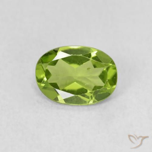 0.77ct Natural Verde vivo Peridoto, Ovalada, VS