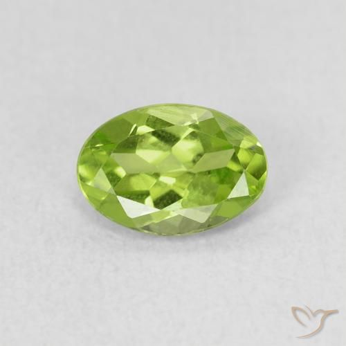 0.73ct Natural Verde vivo Peridoto, Ovalada, VS
