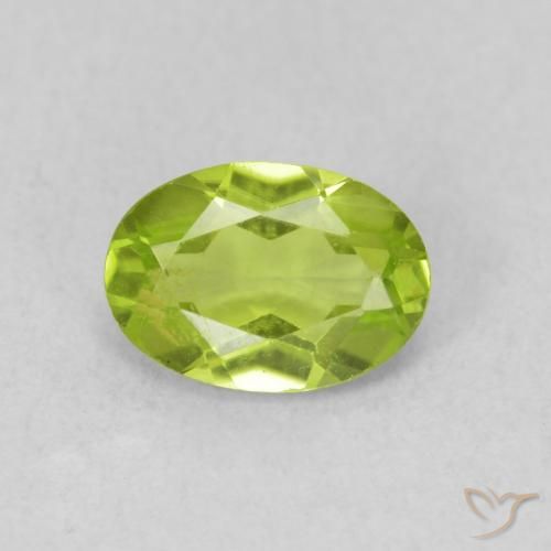 0.84ct Natural Verde amarillento intenso Peridoto, Ovalada, VS