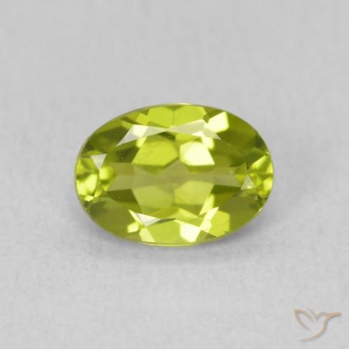 0.82ct Natural Verde vivo Peridoto, Ovalada, VS
