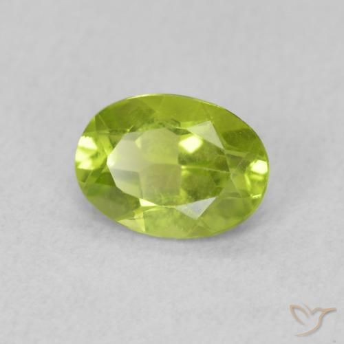 Peridoto Verde claro natural de 0.83 ct, Ovalada, VS