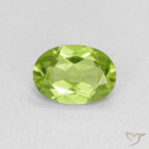 0.83ct Natural Verde vivo Peridoto, Ovalada, VS