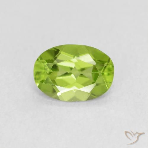 0.81ct Natural Verde vivo Peridoto, Ovalada, VS