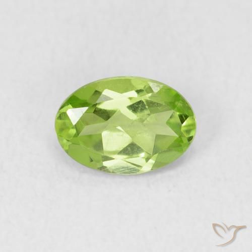 0.84ct Natural Verde vivo Peridoto, Ovalada, VS