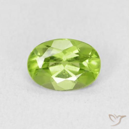 0.92ct Natural Verde medio Peridoto, Ovalada, VS