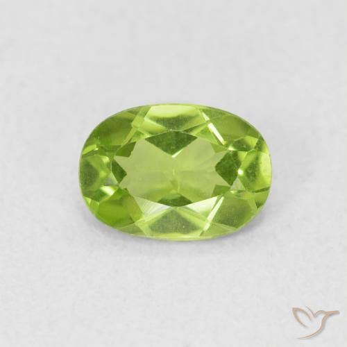 0.85ct Natural Verde vivo Peridoto, Ovalada, VS
