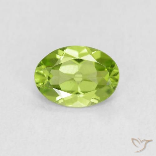 0.72ct Natural Verde vivo claro Peridoto, Ovalada, VS