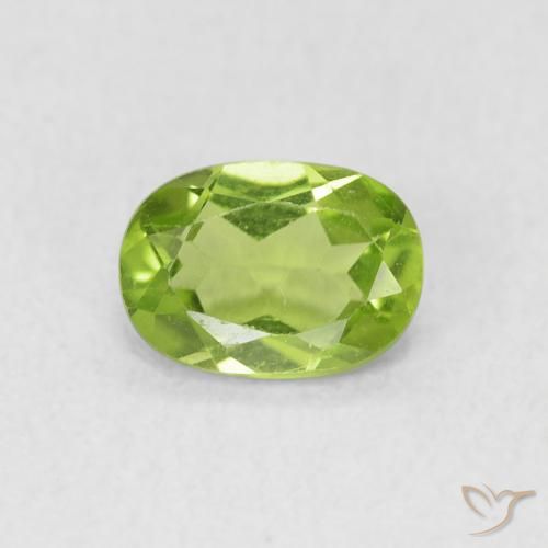 0.90ct Natural Verde vivo claro Peridoto, Ovalada, VS