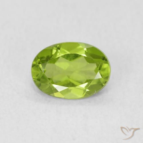 0.92ct Natural Verde vivo Peridoto, Ovalada, VS