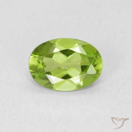 0.79ct Natural Verde vivo Peridoto, Ovalada, VS