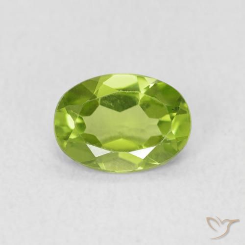 0.84ct Natural Verde vivo Peridoto, Ovalada, VS