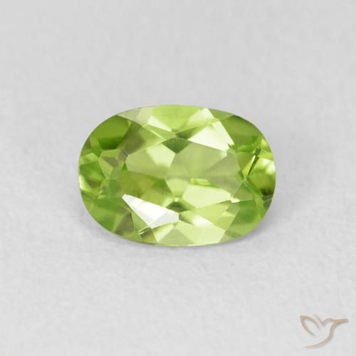 0.85ct Natural Verde amarillento Peridoto, Ovalada, VVS-VS
