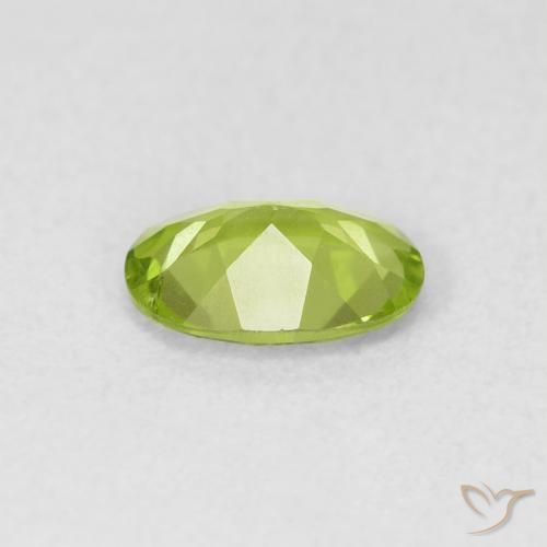 Peridoto Verde vivo natural de 0.74 ct, Ovalada, VS