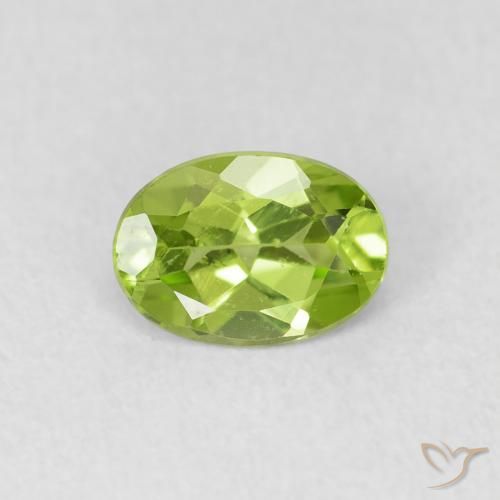 0.79ct Natural Verde claro Peridoto, Ovalada, VS