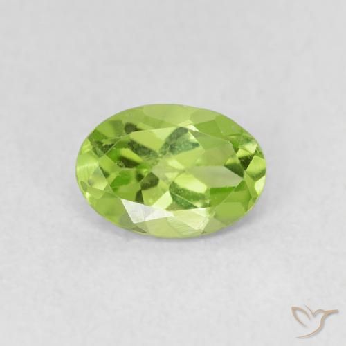 0.78ct Natural Verde vivo Peridoto, Ovalada, VS