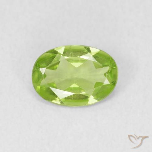 0.76ct Natural Verde vivo claro Peridoto, Ovalada, VVS-VS