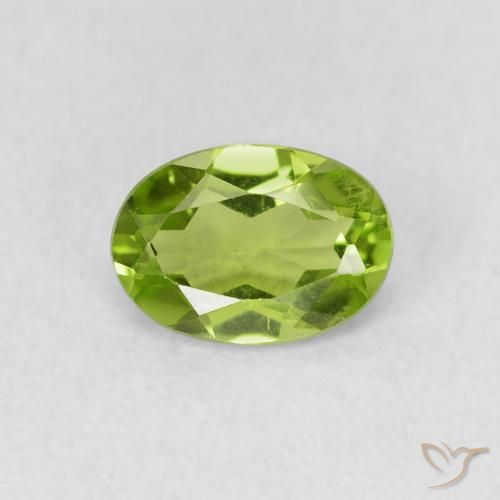 0.84ct Natural Verde vivo Peridoto, Ovalada, VS
