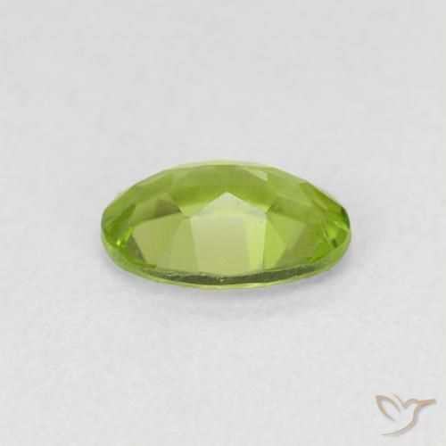 Peridoto Verde vivo natural de 0.84 ct, Ovalada, VS
