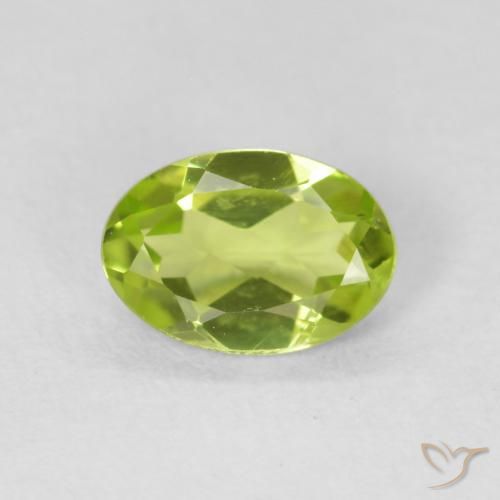 0.75ct Natural Verde claro Peridoto, Ovalada, VS