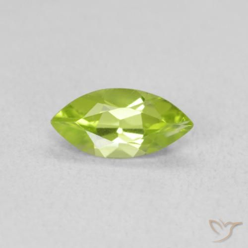 Peridoto Verde amarillento intenso natural de 0.58 ct, Marquesa, VS