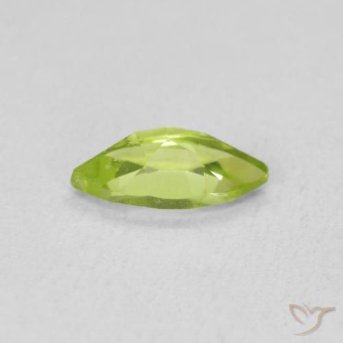 Peridoto Verde amarillento intenso natural de 0.58 ct, Marquesa, VS