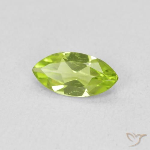 Peridoto Verde amarillento intenso natural de 0.54 ct, Marquesa, VS