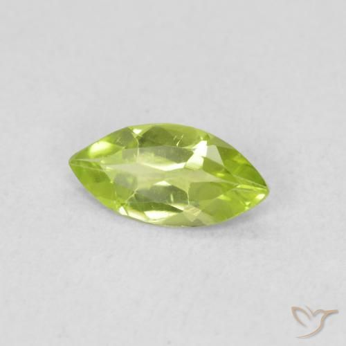 Peridoto Verde medio natural de 0.47 ct, Marquesa, VS