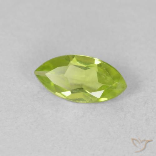 Peridoto Verde claro natural de 0.58 ct, Marquesa, VVS-VS