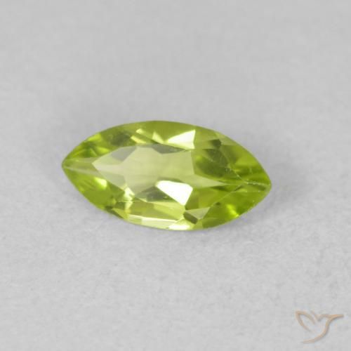 Peridoto Verde claro natural de 0.52 ct, Marquesa, VVS-VS