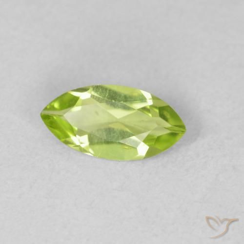 Peridoto Verde vivo claro natural de 0.54 ct, Marquesa, VVS-VS