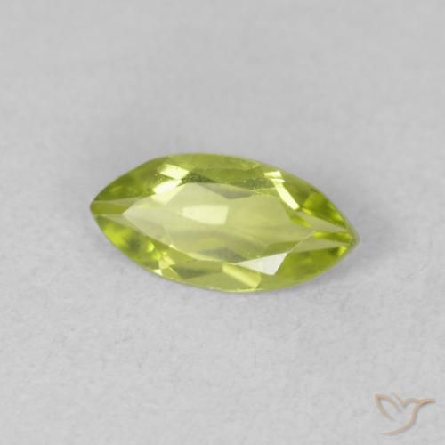 Peridoto Verde claro natural de 0.56 ct, Marquesa, VVS-VS