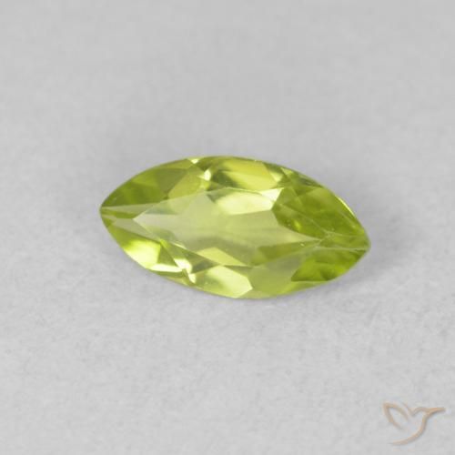 Peridoto Verde claro natural de 0.55 ct, Marquesa, VVS-VS