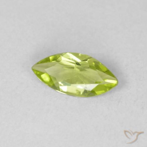 Peridoto Verde claro natural de 0.43 ct, Marquesa, VVS-VS