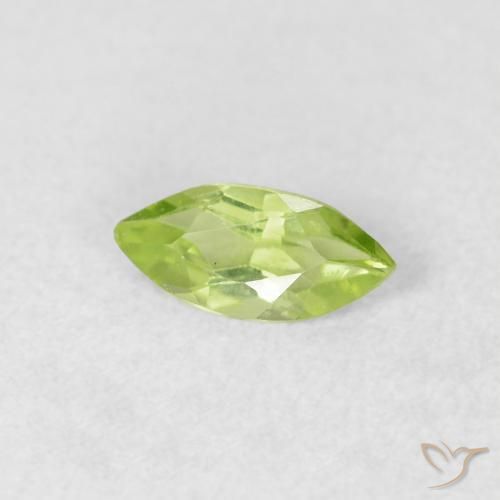 Peridoto Verde vivo claro natural de 0.40 ct, Marquesa, VS
