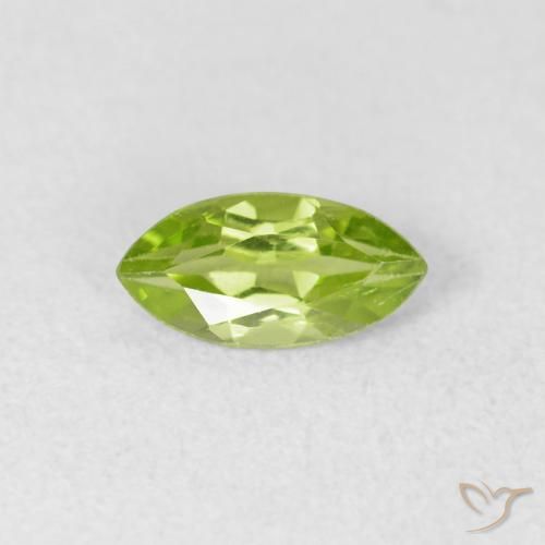0.65ct Natural Verde vivo claro Peridoto, Marquesa, VS