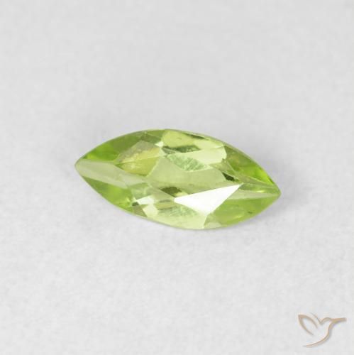 Peridoto Verde vivo claro natural de 0.49 ct, Marquesa, VS