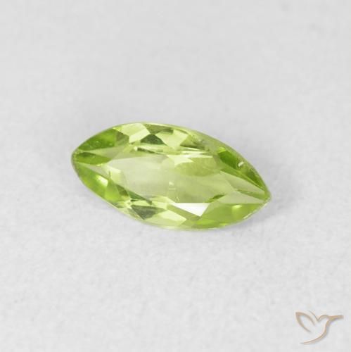Peridoto Verde vivo claro natural de 0.58 ct, Marquesa, VS