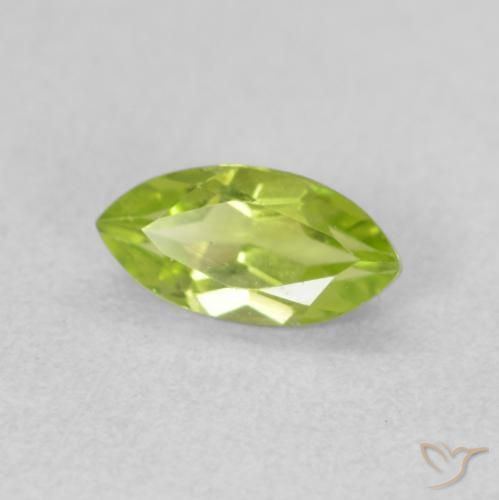 Peridoto Verde claro natural de 0.67 ct, Marquesa, VS